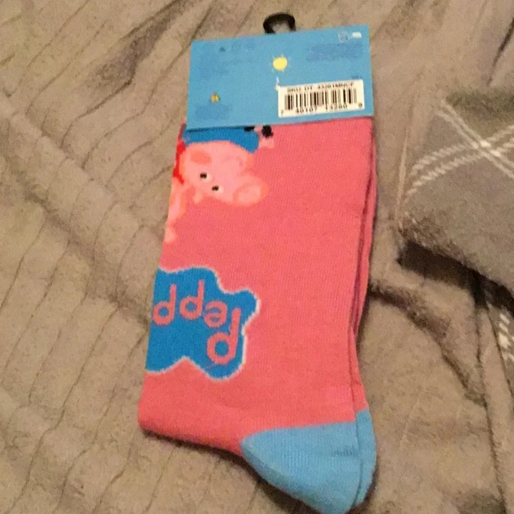 Peppa Pig Ankle Socks Pink and Blue new mens unisex
